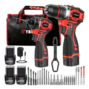 Kit Furadeira e Parafusadeira de Impacto Brushless CyberLite 16.8V, com 3 Baterias e Acessórios