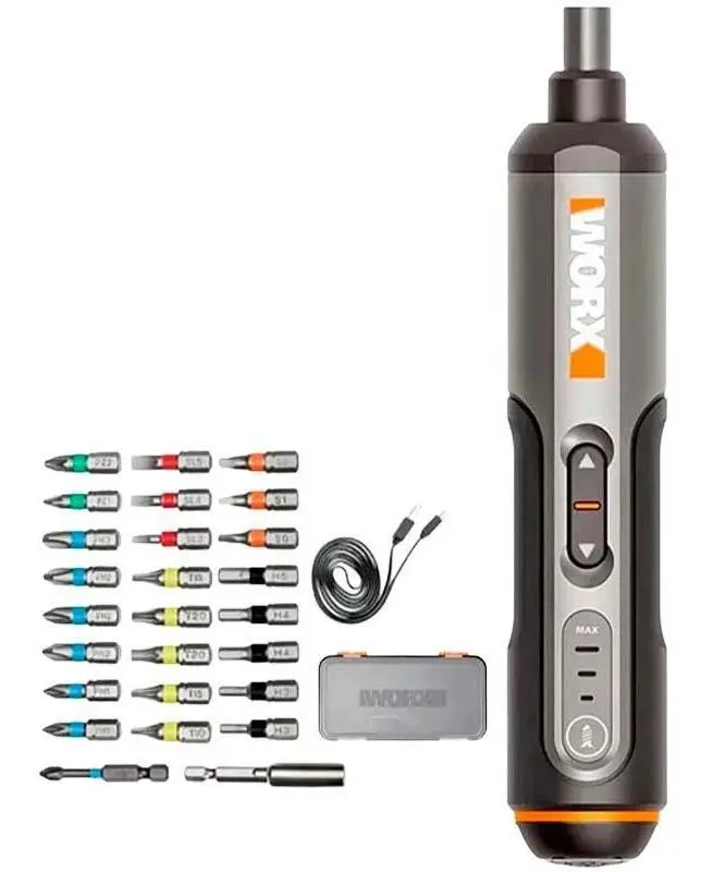 Parafusadeira Bivolt 4,0v Com Led E Kit Bits Wx240 Worx Cor Preto Frequência 60hz - Imagem 7